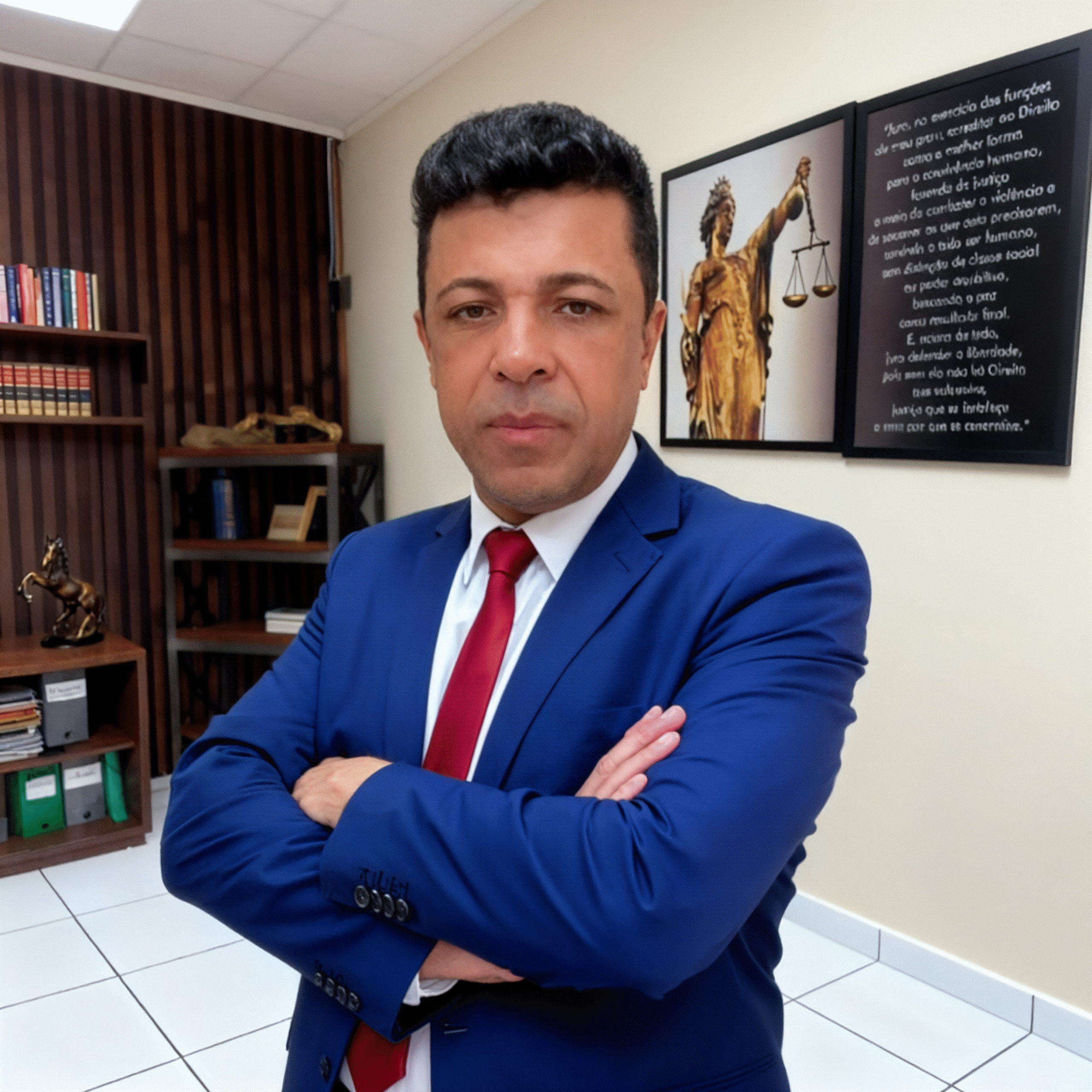 Dr. João Rodrigues de terno azul e braços cruzados